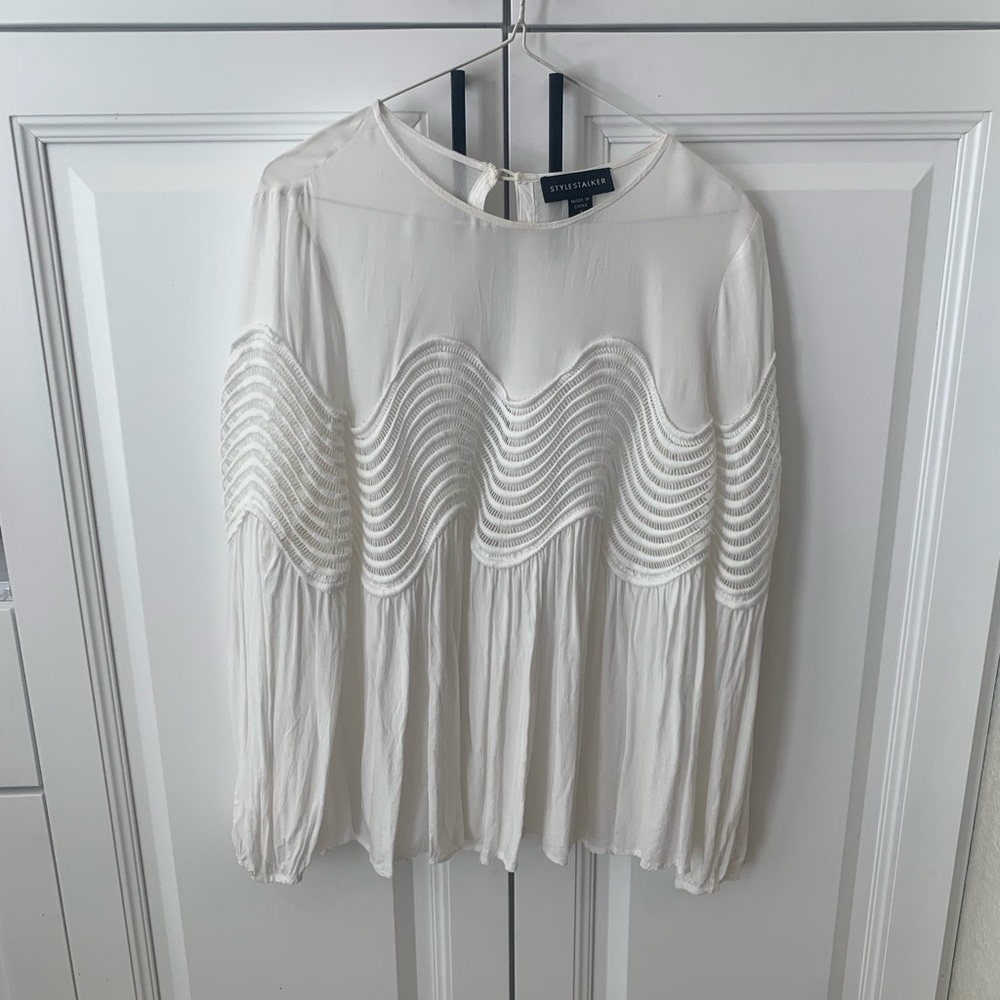 Stylestalker white gauze open back top
